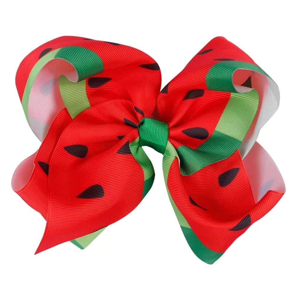 Watermelon Girls Hair Bow Clip 7 inches
